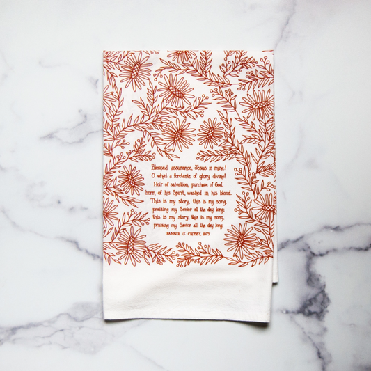 Blessed Assurance Hymn Tea Towel