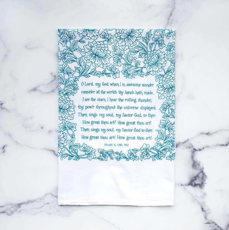 How Great Thou Art Hymn Tea Towel