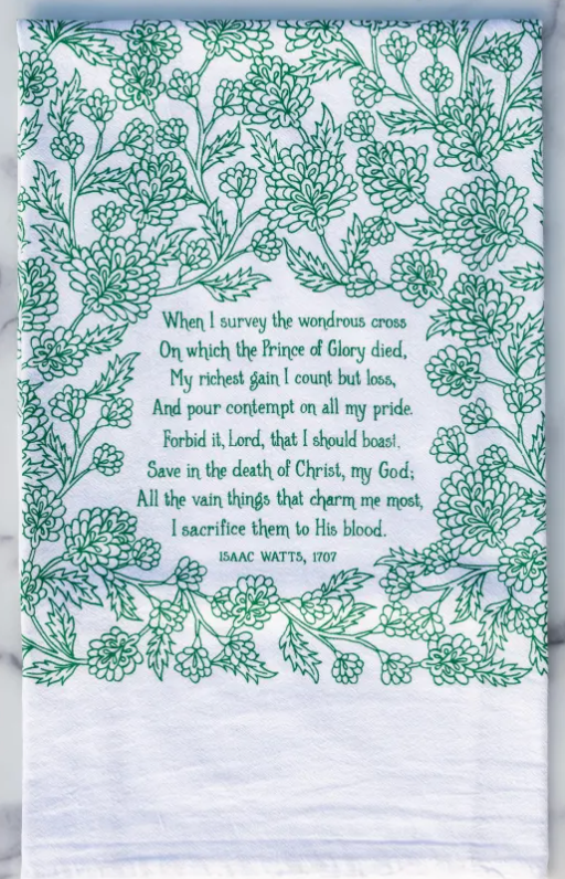 When I Survey the Wondrous Cross Hymn Tea Towel