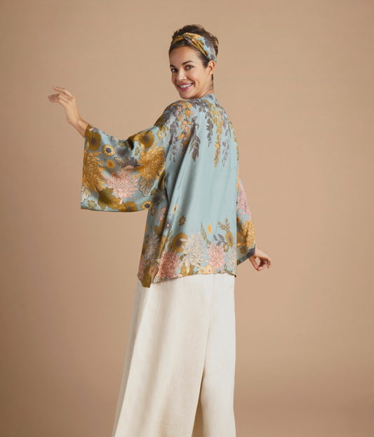 Kimono Jacket Trailing Wisteria - Ice