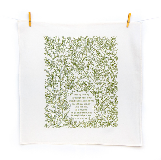 Jesus Paid It All Hymn Tea Towel