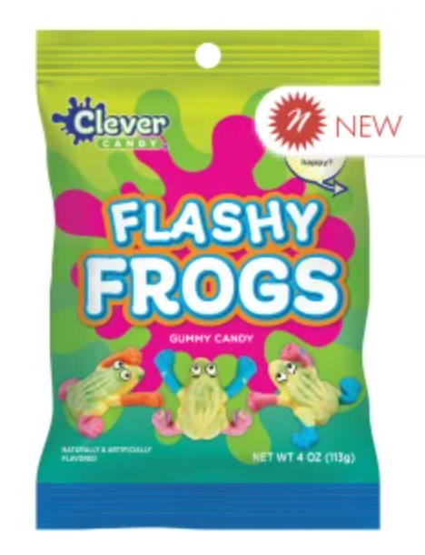 FLASHY FROGS 4 OZ PEG BAG - CLEVER CANDY