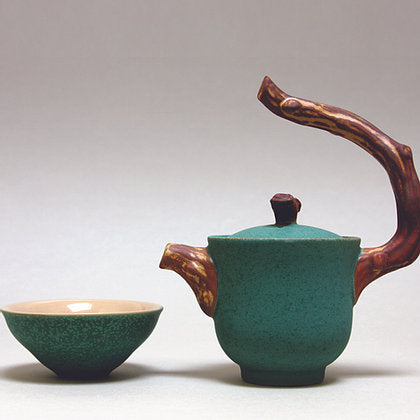 Twig Handle Tea Set w/ 2 Cups