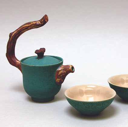 Twig Handle Tea Set w/ 2 Cups