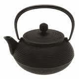 Cast Iron Teapot Gold / Brown Concentric Rings