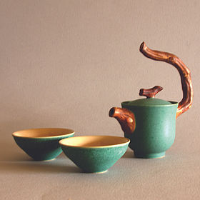 Twig Handle Tea Set w/ 2 Cups