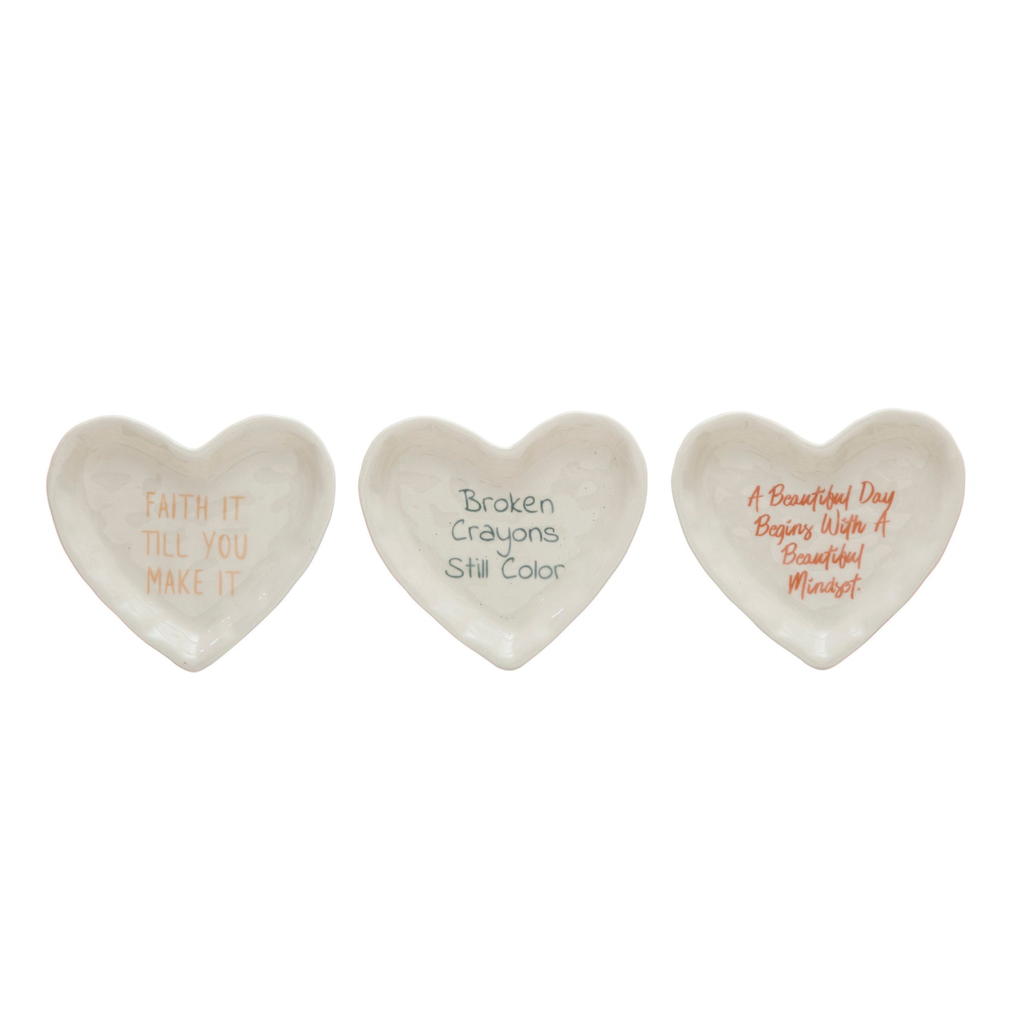 Heart Shaped Dish with Saying, 3 Styles