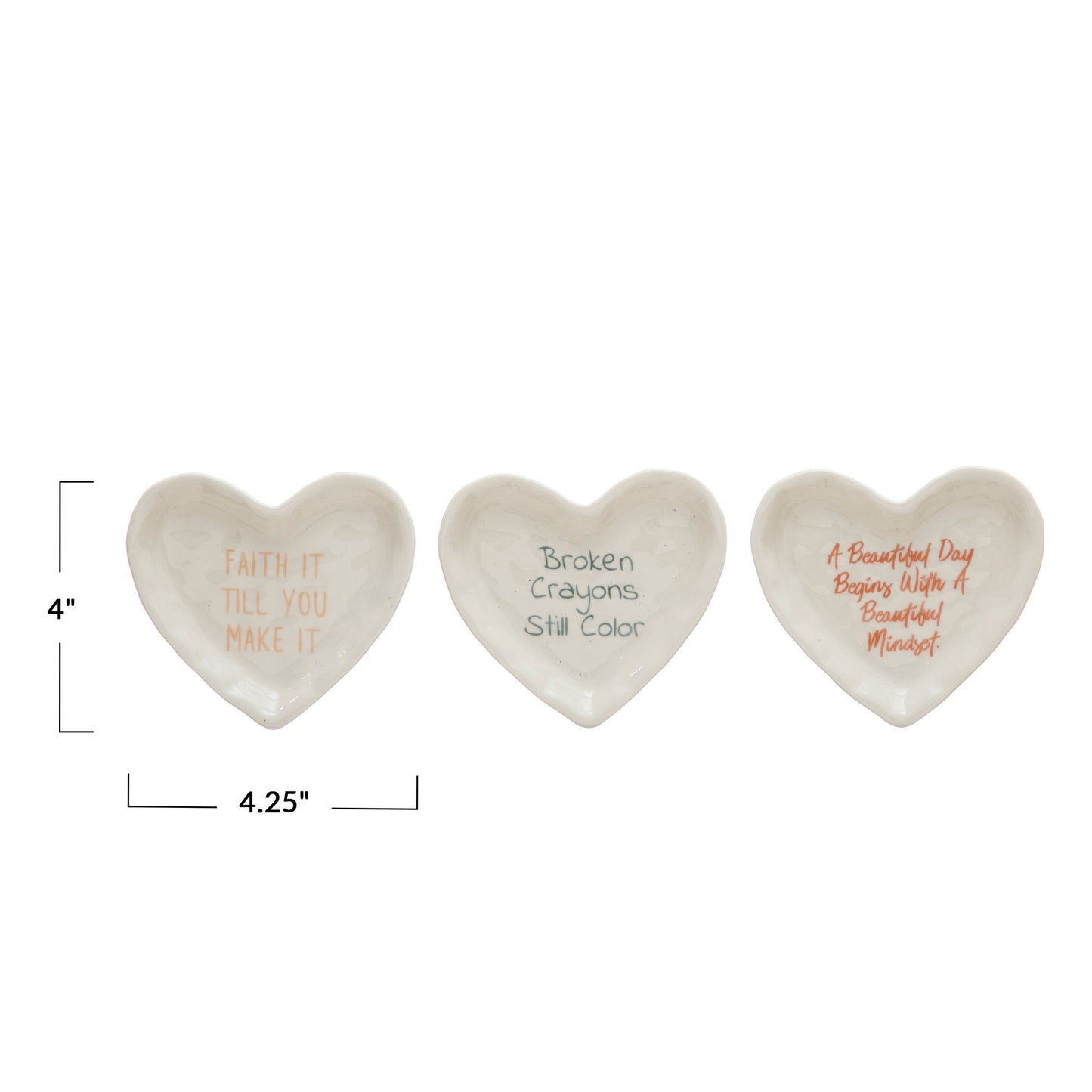 Heart Shaped Dish with Saying, 3 Styles