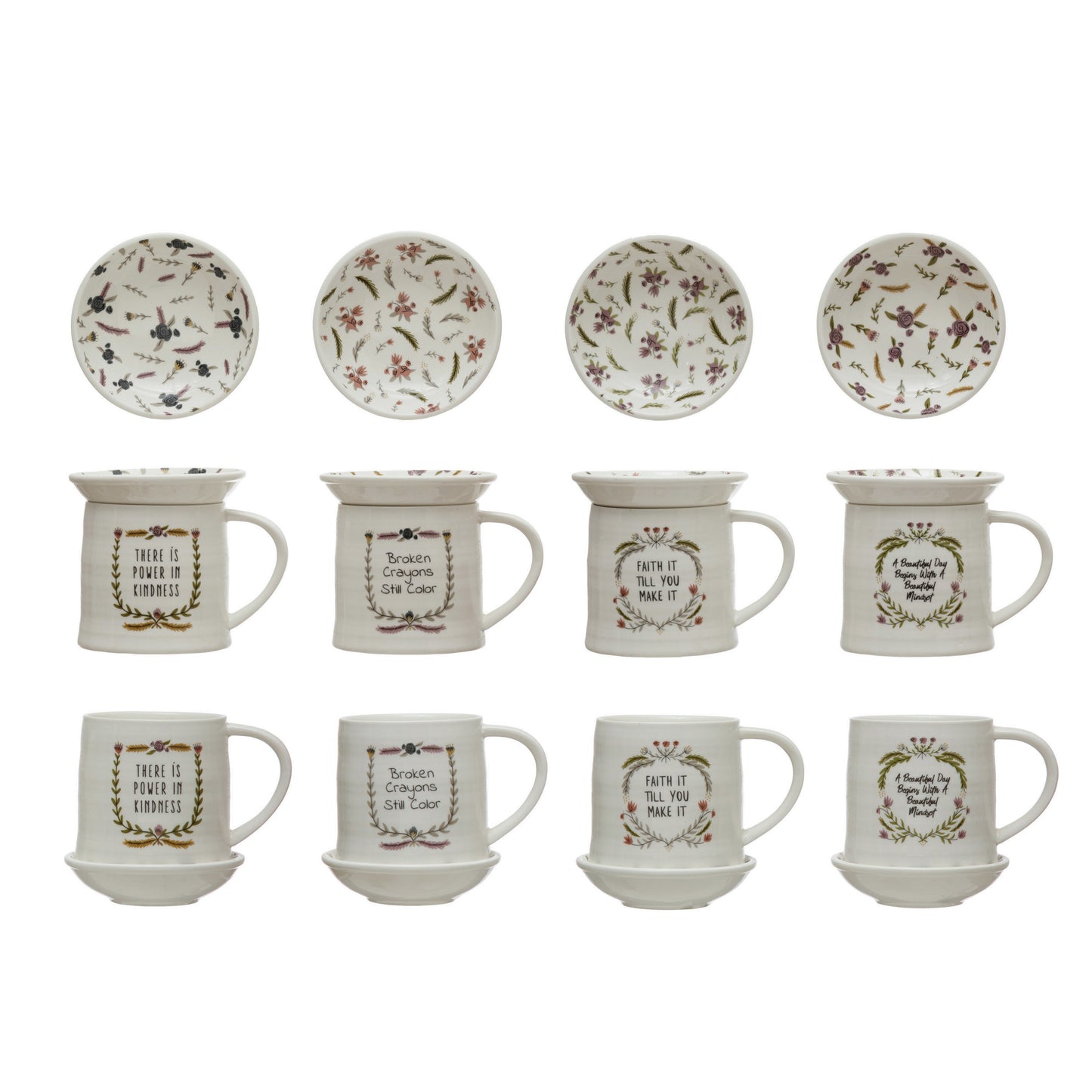 Mug with Plate and Saying- 4 Styles to choose from