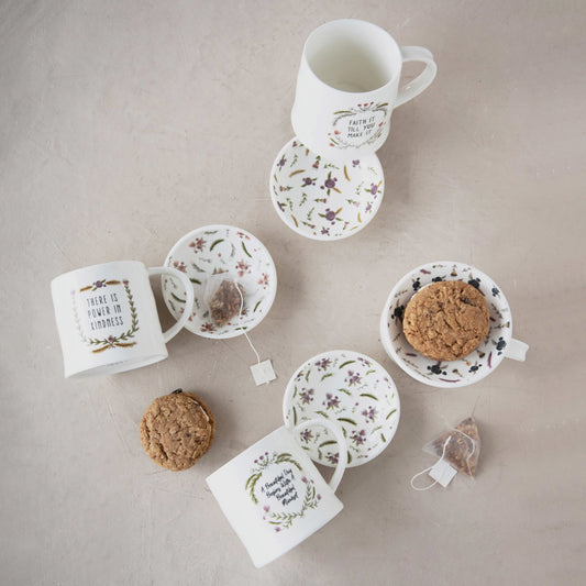 Mug with Plate and Saying- 4 Styles to choose from