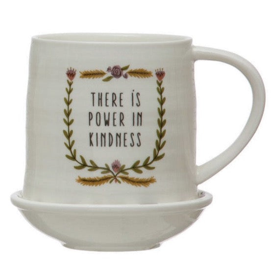 Mug with Plate and Saying- 4 Styles to choose from