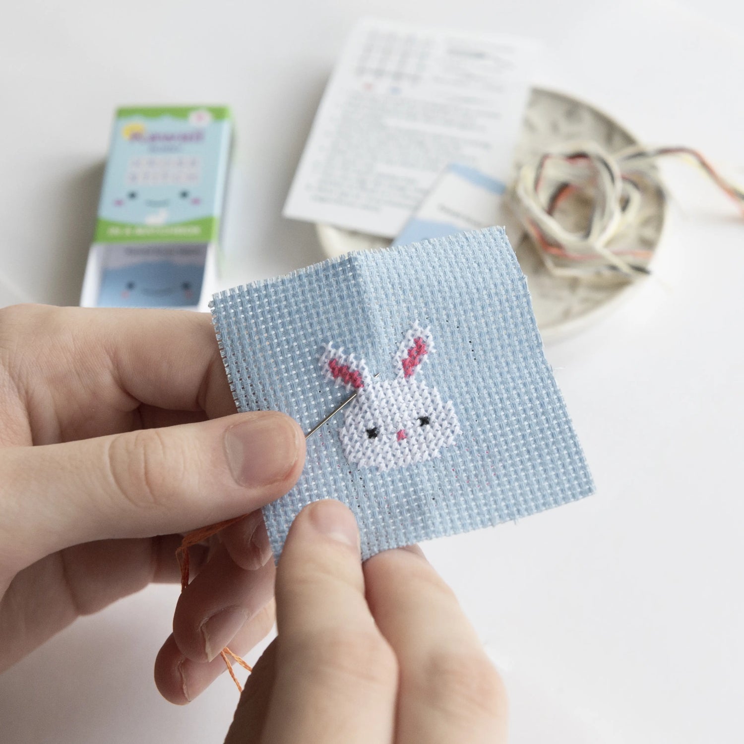 Mini Matchbox Cross Stitch Kit - Kawaii Strawberry - Stitched Modern