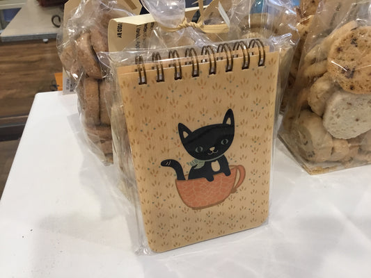 Teacup kitty wood notepad