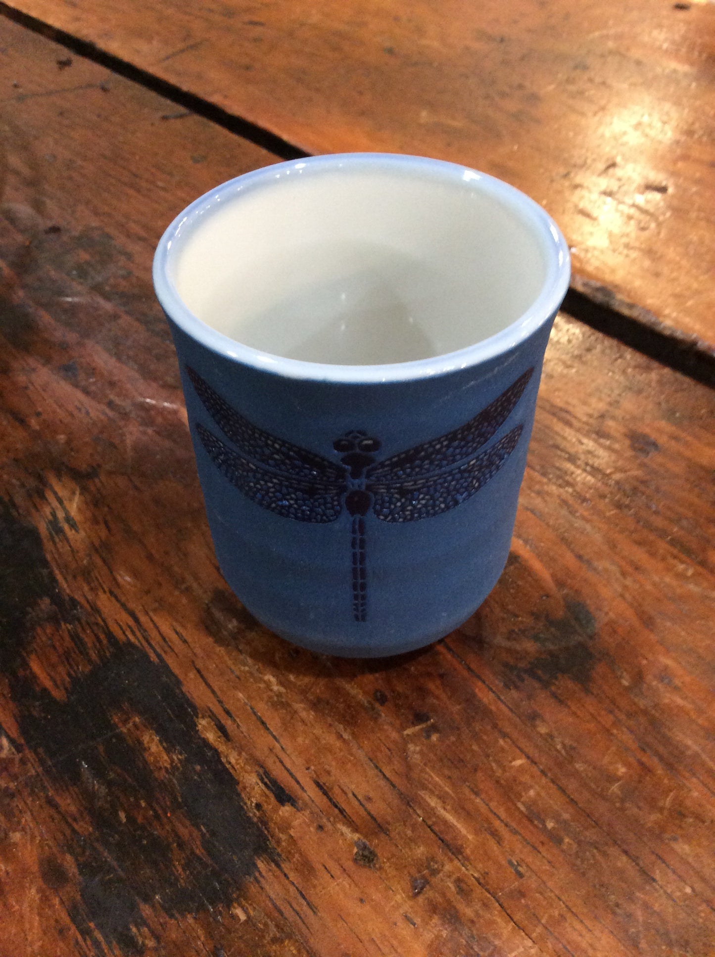 Blue Dragonfly Stoneware Teacup - Kotobuki