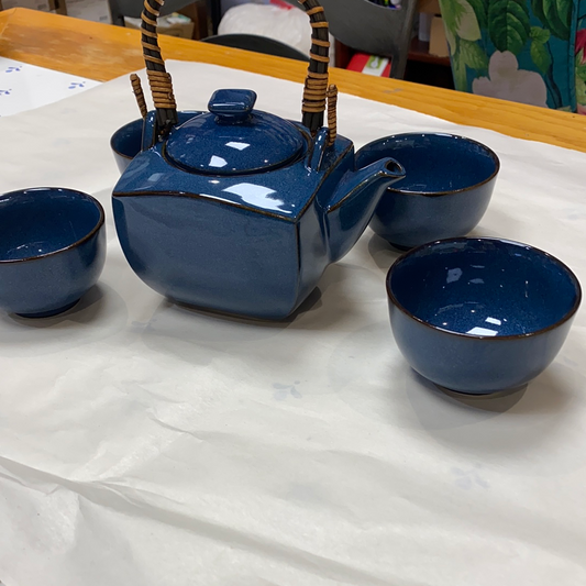 Tea Set - Square Blue