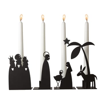 Advent Nativity Scene candle holder metal Small