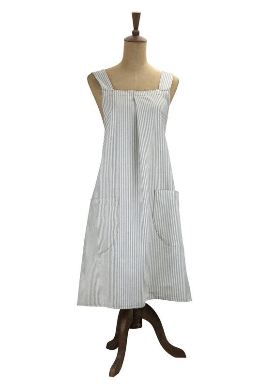 Abby Stripe Apron Powder Blue