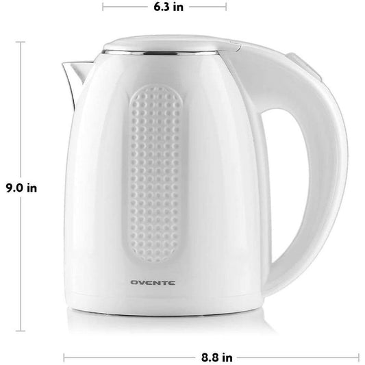 Ovente BPA-Free Cordless Electric Kettle with Auto Shut-Off, Double-Walled Stainless Steel, 1100W, 1.7L (KD64 Series)