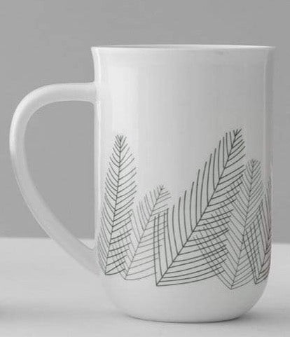 Winter Minima Tea Mug with Strainer 18oz  Forest Pine