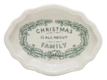 Shaped Dish with Saying, 4 Holiday Styles to choose from