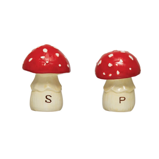 Ceramic Mushroom Salt & Pepper Shakers